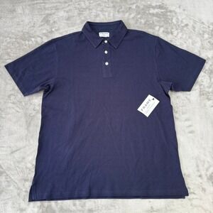 Frame Light Pique Polo Shirt Mens Small Navy Blue Cotton Stretch $168 New NWT
